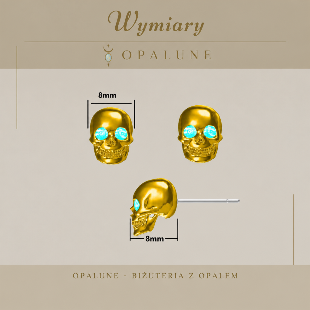 Kolczyki Czaszka – wymiary
