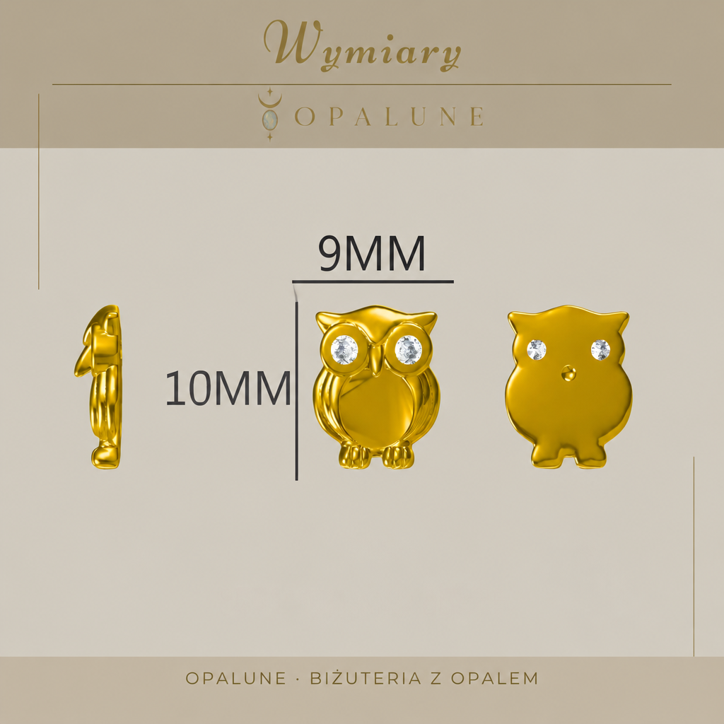 Kolczyki Sowa – wymiary